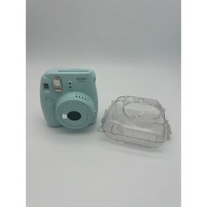 Fujifilm Instax Mini 9 Instant Camera Ice Blue with Clear Glitter Case